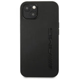 AMG AMHCP14SDOLBK iPhone 14 6.1 " sort / sort hårdkasse læder varmstemplet