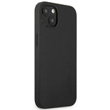 AMG AMHCP14SDOLBK iPhone 14 6.1 " sort / sort hårdkasse læder varmstemplet