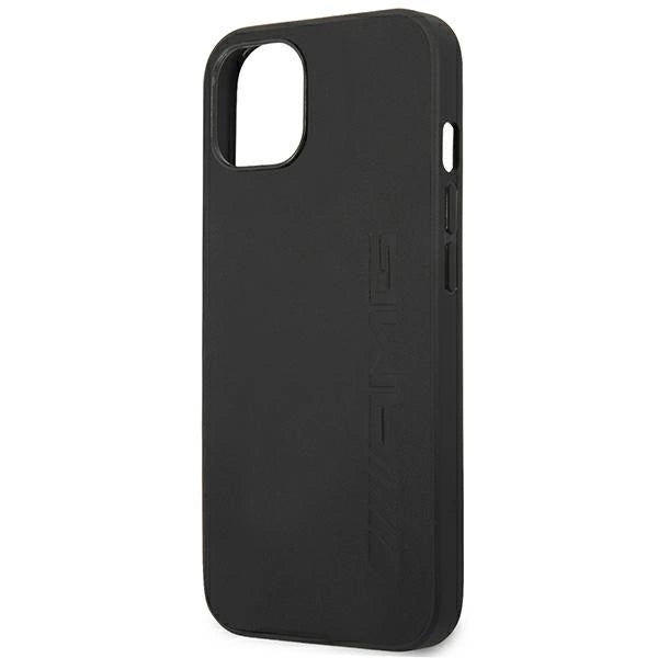 AMG AMHCP14SDOLBK iPhone 14 6.1 " sort / sort hårdkasse læder varmstemplet