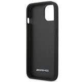 AMG AMHCP14SDOLBK iPhone 14 6.1 " sort / sort hårdkasse læder varmstemplet