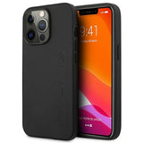 AMG AMHCP14XDOLBK iPhone 14 Pro Max 6.7 " sort / sort hårdkasse læder Hot Stamped