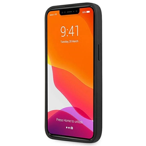 AMG AMHCP14XDOLBK iPhone 14 Pro Max 6.7 " sort / sort hårdkasse læder Hot Stamped