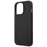 AMG AMHCP14XDOLBK iPhone 14 Pro Max 6.7 " sort / sort hårdkasse læder Hot Stamped