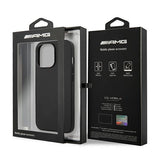 AMG AMHCP14XDOLBK iPhone 14 Pro Max 6.7 " sort / sort hårdkasse læder Hot Stamped