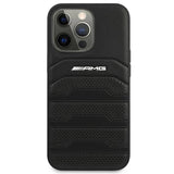 AMG AMHCP14XGSEBK iPhone 14 Pro Max 6,7 " sort / sort hårdkasse Læder Debossed Lines