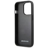 AMG AMHCP14XGSEBK iPhone 14 Pro Max 6,7 " sort / sort hårdkasse Læder Debossed Lines