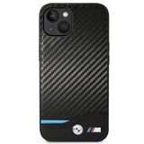 Case BMW BMHCP14M22NBCK iPhone 14 Plus 6.7 " sort / sort Læder Carbon