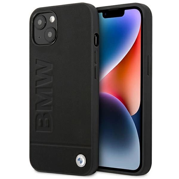 Case BMW BMHCP14MSLLBK iPhone 14 Plus 6.7 " sort / sort læderstempel