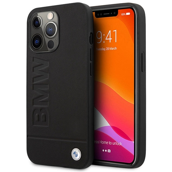 Etui BMW BMHMP14XSLLBK iPhone 14 Pro Max 6,7" sort/sort hårdkasse Signatur Logo Imprint Magsafe