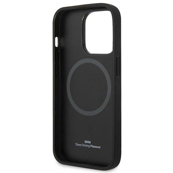 Etui BMW BMHMP14XSLLBK iPhone 14 Pro Max 6,7" sort/sort hårdkasse Signatur Logo Imprint Magsafe