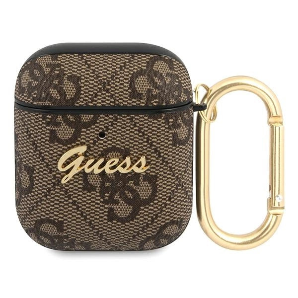 Guess GUA24GSMW AirPods cover brun / brun 4G Script Metal Collection