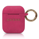 Guess GUACCSILGLFU AirPods dække fuchsia / fuchsia Silicone Glitter