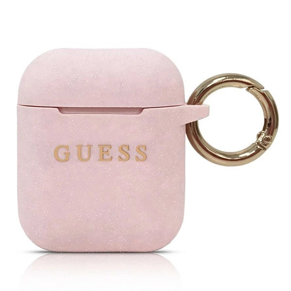 Guess GUACCSILGLLP AirPods-dæksel lyserød / lyserød Silicone Glitter