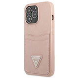 Guess GUHCP13LPSATPP iPhone 13 Pro / 13 6.1 "pink / pink hardcase SaffianoTriangle Logo Cardslot
