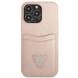 Guess GUHCP13LPSATPP iPhone 13 Pro / 13 6.1 "pink / pink hardcase SaffianoTriangle Logo Cardslot