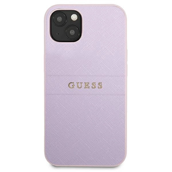 Guess GUHCP13SPSASBPU iPhone 13 mini 5,4 " lilla / lilla Saffiano Hot Stamp & Metal Logo
