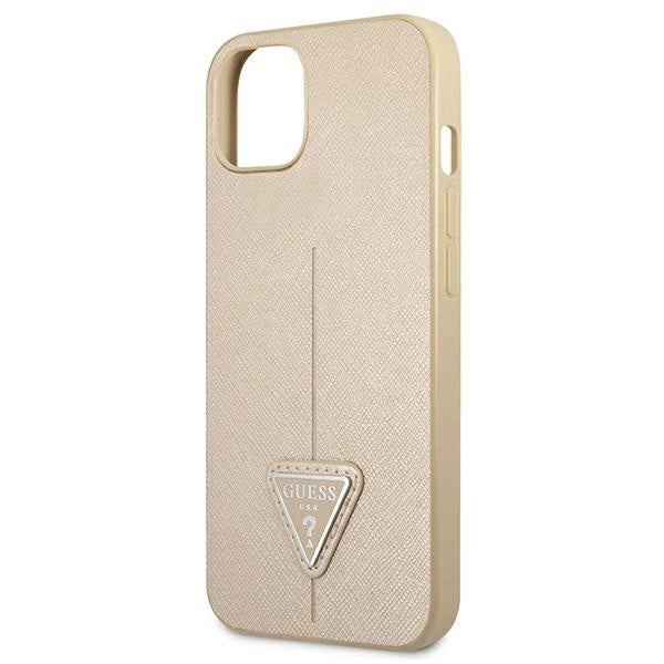 Guess GUHCP13SPSATLE iPhone 13 mini 5,4 " beige / beige hardcase SaffianoTriangle Logo