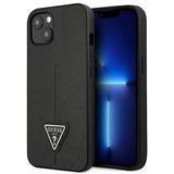Guess GUHCP13SPSATLK iPhone 13 mini 5,4 " sort / sort hardcase SaffianoTriangle Logo