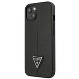 Guess GUHCP13SPSATLK iPhone 13 mini 5,4 " sort / sort hardcase SaffianoTriangle Logo