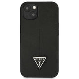 Guess GUHCP13SPSATLK iPhone 13 mini 5,4 " sort / sort hardcase SaffianoTriangle Logo