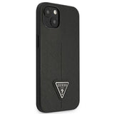 Guess GUHCP13SPSATLK iPhone 13 mini 5,4 " sort / sort hardcase SaffianoTriangle Logo