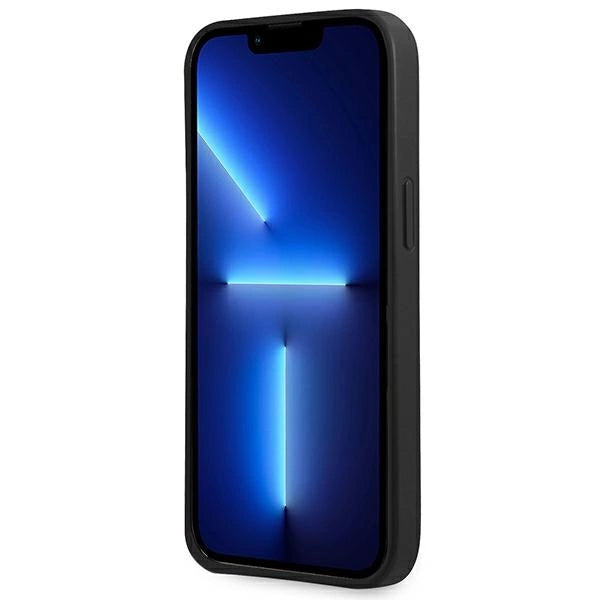 Guess GUHCP13SPSATLK iPhone 13 mini 5,4 " sort / sort hardcase SaffianoTriangle Logo