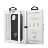Guess GUHCP13SPSATLK iPhone 13 mini 5,4 " sort / sort hardcase SaffianoTriangle Logo