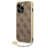Guess GUHCP14LGF4GBR iPhone 14 Pro 6.1 "brun / brun hardcase 4G Charms Collection