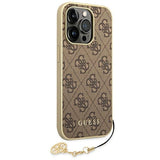 Guess GUHCP14LGF4GBR iPhone 14 Pro 6.1 "brun / brun hardcase 4G Charms Collection