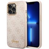 Guess 4G Vintage Gold Logo-hylster til iPhone 14 Pro - pink