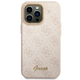 Guess 4G Vintage Gold Logo-hylster til iPhone 14 Pro - pink