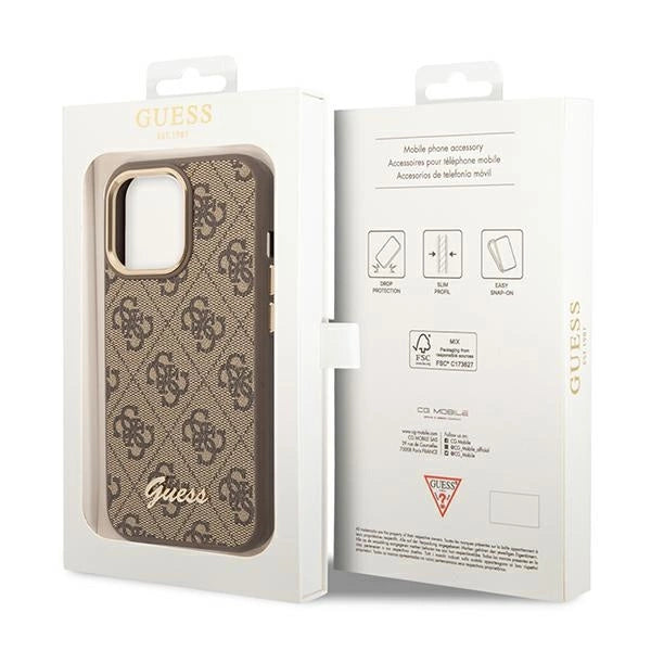 Guess GUHCP14LHG4SHW iPhone 14 Pro 6.1 "brun / brun hard case 4G Vintage Gold Logo