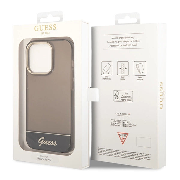 Guess GUHCP14LHGCOK iPhone 14 Pro 6.1 " sort / sort hardcase gennemsigtigt