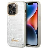 Guess Croco Collection-hylster til iPhone 14 Pro 6.1" - sølv