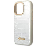 Guess Croco Collection-hylster til iPhone 14 Pro 6.1" - sølv