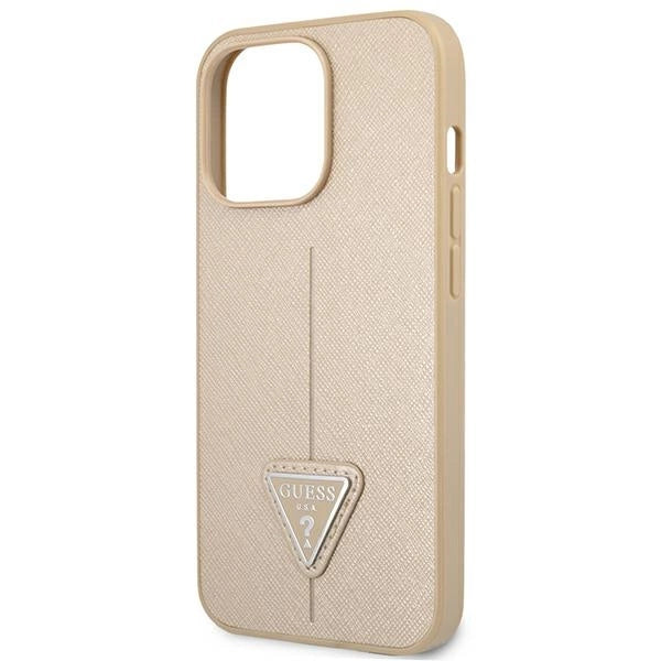 Guess GUHCP14LPSATLE iPhone 14 Pro 6,1 " beige / beige hardcase SaffianoTriangle Logo