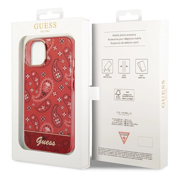 Guess GUHCP14MHGBNHR iPhone 14 Plus 6.7" rød/rød hardcase Bandana Paisley