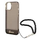 Guess GUHCP14MHGCOHK iPhone 14 Plus 6,7 " sort / sort hårdkasse Gennemskinnelig Perle Strop
