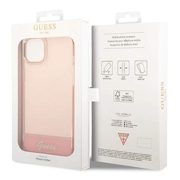 Guess GUHCP14MHGCOP iPhone 14 Plus 6.7 " pink / pink hardcase gennemsigtige
