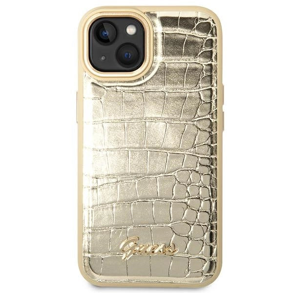 Guess GUHCP14MHGCRHD iPhone 14 Plus 6.7 " guld / guld hardcase Croco Collection