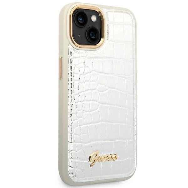 Guess GUHCP14MHGCRHS iPhone 14 Plus 6.7 " sølv / sølv hardcase Croco Collection