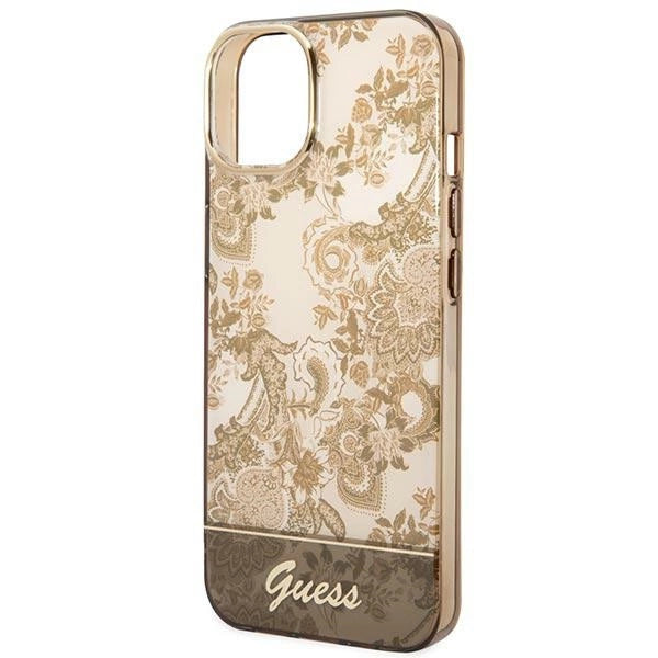 Guess GUHCP14MHGPLHC iPhone 14 Plus 6.7" oker hårdkasse Porcelæn Samling