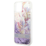 Guess GUHCP14MLFLSU iPhone 14 Plus 6.7 "violet / lilla hardcase Flower Liquid Glitter