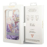 Guess GUHCP14MLFLSU iPhone 14 Plus 6.7 "violet / lilla hardcase Flower Liquid Glitter
