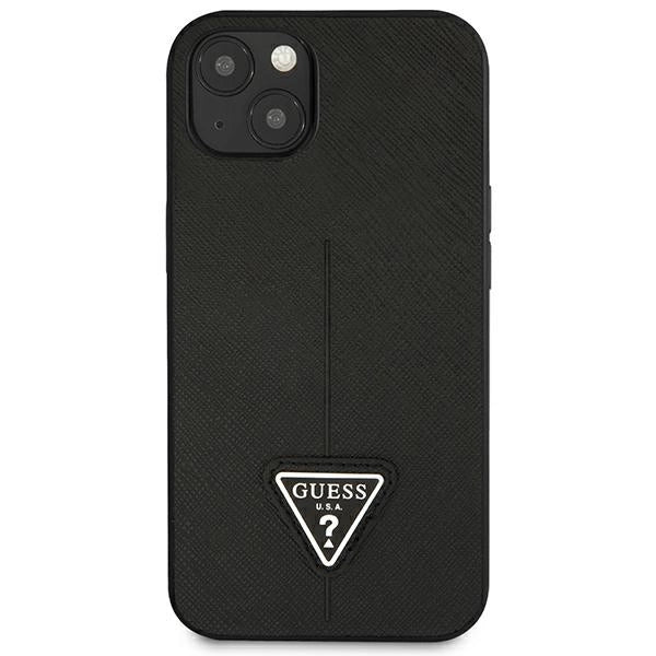 Guess GUHCP14MPSATLK iPhone 14 Plus 6,7 " sort / sort hardcase SaffianoTriangle Logo