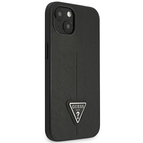 Guess GUHCP14MPSATLK iPhone 14 Plus 6,7 " sort / sort hardcase SaffianoTriangle Logo
