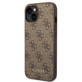 Guess GUHCP14SG4GFBR iPhone 14 6,1 "brun / brun hårdkasse 4G Metal Gold Logo
