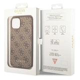 Guess GUHCP14SG4GFBR iPhone 14 6,1 "brun / brun hårdkasse 4G Metal Gold Logo