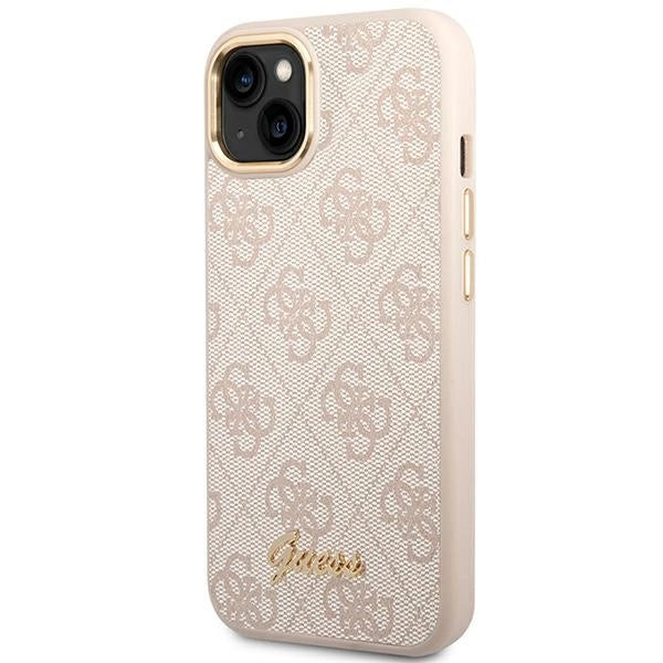 Guess 4G Vintage Gold Logo-hylster til iPhone 14 - pink