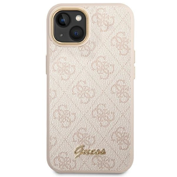 Guess 4G Vintage Gold Logo-hylster til iPhone 14 - pink